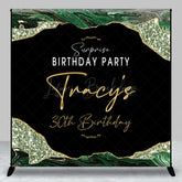 Lofaris Green Gold Marble Custom Name 30th Birthday Backdrop